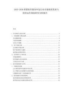 2025-2030希臘軟件服務(wù)外包行業(yè)市場現(xiàn)狀需求與投資運(yùn)作規(guī)劃研究分析報告