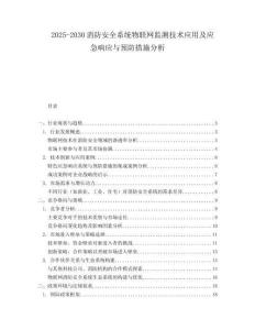 2025-2030消防安全系統(tǒng)物聯網監(jiān)測技術應用及應急響應與預防措施分析