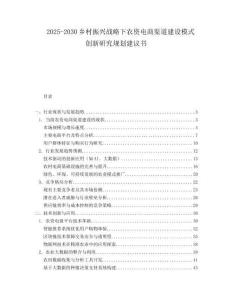 2025-2030鄉(xiāng)村振興戰(zhàn)略下農資電商渠道建設模式創(chuàng)新研究規(guī)劃建議書