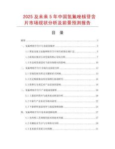 2025及未來5年中國氫氟唑核苷含片市場現(xiàn)狀分析及前景預(yù)測報告