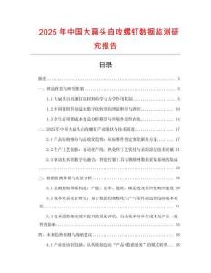 2025年中国大扁头自攻螺钉数据监测研究报告
