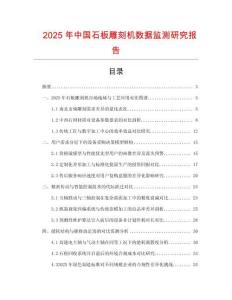 2025年中國石板雕刻機數據監測研究報告