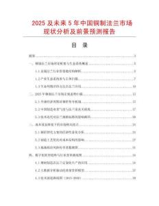 2025及未來5年中國銅制法蘭市場現(xiàn)狀分析及前景預測報告