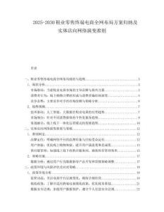 2025-2030鞋業零售終端電商全網布局方案歸納及實體店向網絡演變準則