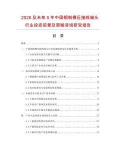2026及未來5年中國銅制裸壓接線端頭行業投資前景及策略咨詢研究報告
