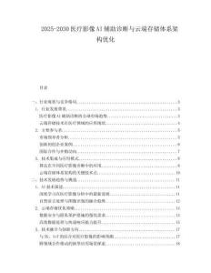 2025-2030醫療影像AI輔助診斷與云端存儲體系架構優化