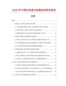2026年中國定角插頭數據監測研究報告