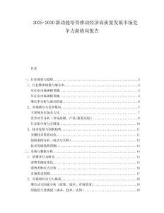 2025-2030新動(dòng)能培育推動(dòng)經(jīng)濟(jì)高質(zhì)量發(fā)展市場(chǎng)競(jìng)爭(zhēng)力新格局報(bào)告
