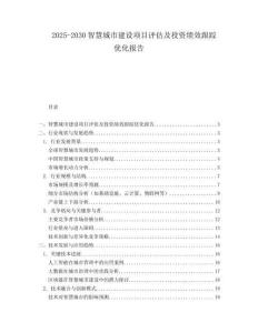 2025-2030智慧城市建設(shè)項(xiàng)目評(píng)估及投資績(jī)效跟蹤優(yōu)化報(bào)告