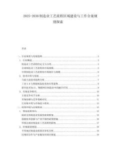 2025-2030制造業(yè)工藝流程區(qū)域建設(shè)與工作合案規(guī)則探索