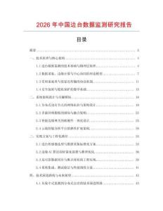 2026年中國邊臺數(shù)據(jù)監(jiān)測研究報告