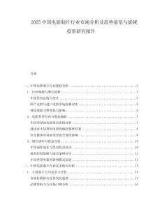 2025中國(guó)電影制片行業(yè)市場(chǎng)分析及趨勢(shì)前景與影視投資研究報(bào)告