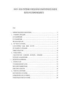 2025-2030智慧城市規(guī)劃系統(tǒng)市場供需現(xiàn)狀及建設(shè)投資評估策略規(guī)劃報告