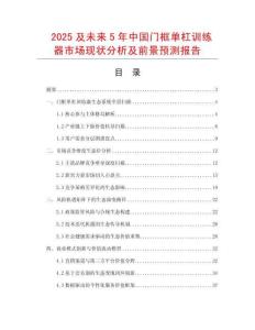 2025及未來5年中國門框單杠訓練器市場現狀分析及前景預測報告