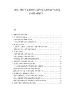 2025-2030智慧教育行業(yè)教學(xué)模式教育公平市場(chǎng)發(fā)展規(guī)劃分析報(bào)告