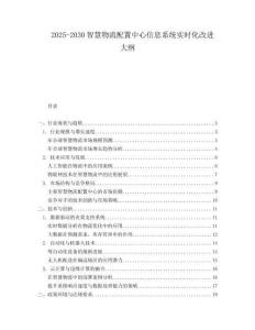 2025-2030智慧物流配置中心信息系統實時化改進大綱