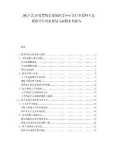 2025-2030智慧物流市場(chǎng)深度分析及行業(yè)趨勢(shì)與發(fā)展路徑與發(fā)展規(guī)劃與融資布局報(bào)告