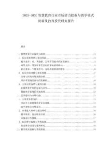 2025-2030智慧教育行業(yè)市場潛力挖掘與教學(xué)模式創(chuàng)新及教育投資研究報告
