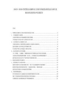 2025-2030智慧農(nóng)業(yè)解決方案市場(chǎng)需求狀態(tài)分析及商業(yè)化投資評(píng)估報(bào)告