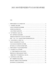 2025-2030智慧養(yǎng)老服務(wù)平臺(tái)行業(yè)市場(chǎng)分析規(guī)劃