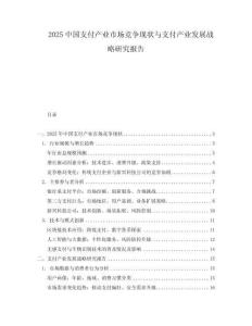 2025中國支付產(chǎn)業(yè)市場競爭現(xiàn)狀與支付產(chǎn)業(yè)發(fā)展戰(zhàn)略研究報告