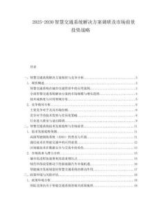 2025-2030智慧交通系統(tǒng)解決方案調(diào)研及市場(chǎng)前景投資戰(zhàn)略