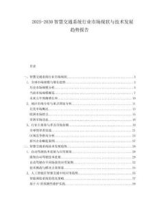 2025-2030智慧交通系統(tǒng)行業(yè)市場(chǎng)現(xiàn)狀與技術(shù)發(fā)展趨勢(shì)報(bào)告