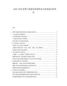2025-2030智慧氣象服務保障體系完善規劃分析研究