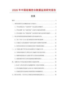 2026年中國硅箱控臺數據監測研究報告