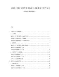 2025中國超寬禁帶半導體材料器件制備工藝與軍事應用保密性報告