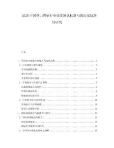 2025中國登山繩索行業強度測試標準與國際接軌路徑研究