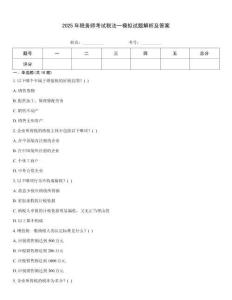 2025年税务师考试税法一模拟试题解析及答案