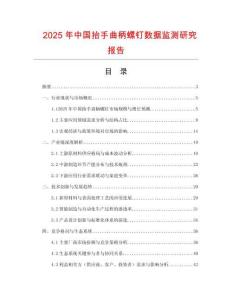 2025年中國(guó)抬手曲柄螺釘數(shù)據(jù)監(jiān)測(cè)研究報(bào)告
