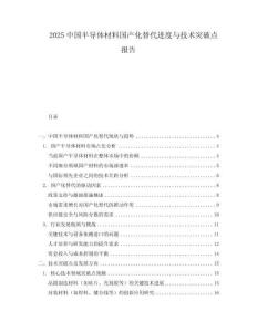2025中國半導體材料國產化替代進度與技術突破點報告
