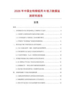 2026年中國(guó)全鎢鋼鋁用R銑刀數(shù)據(jù)監(jiān)測(cè)研究報(bào)告