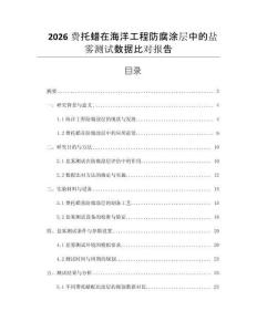 2026費托蠟在海洋工程防腐涂層中的鹽霧測試數據比對報告