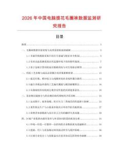 2026年中國電腦提花毛圈襪數據監測研究報告