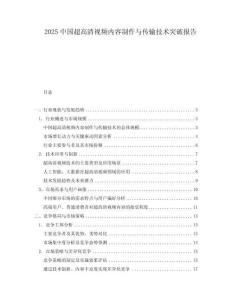 2025中國超高清視頻內容制作與傳輸技術突破報告