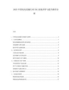 2025中國充電設施行業ESG表現評價與提升路徑分析