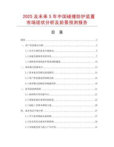 2025及未來5年中國碰撞防護裝置市場現狀分析及前景預測報告