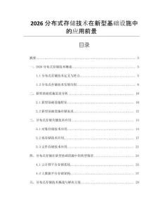 2026分布式存儲技術在新型基礎設施中的應用前景