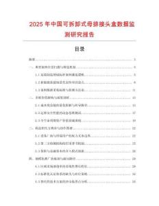 2025年中國(guó)可拆卸式母排接頭盒數(shù)據(jù)監(jiān)測(cè)研究報(bào)告