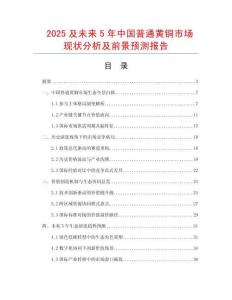 2025及未來5年中國普通黃銅市場現(xiàn)狀分析及前景預(yù)測報(bào)告