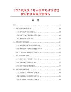 2025及未來5年中國京萬紅市場現(xiàn)狀分析及前景預(yù)測報告