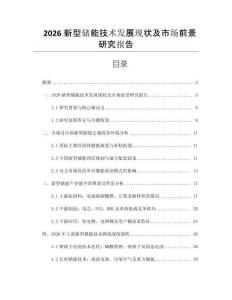 2026新型儲能技術發展現狀及市場前景研究報告