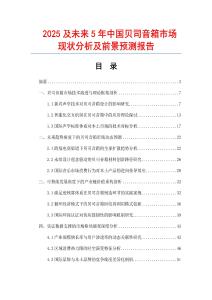 2025及未來5年中國貝司音箱市場現狀分析及前景預測報告