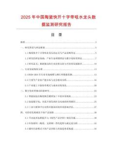 2025年中國陶瓷快開十字帶咀水龍頭數據監測研究報告