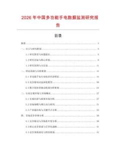 2026年中國多功能手電數據監測研究報告