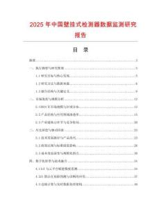 2025年中國壁掛式檢測器數據監測研究報告