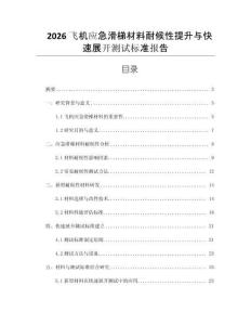 2026飛機應(yīng)急滑梯材料耐候性提升與快速展開測試標(biāo)準(zhǔn)報告